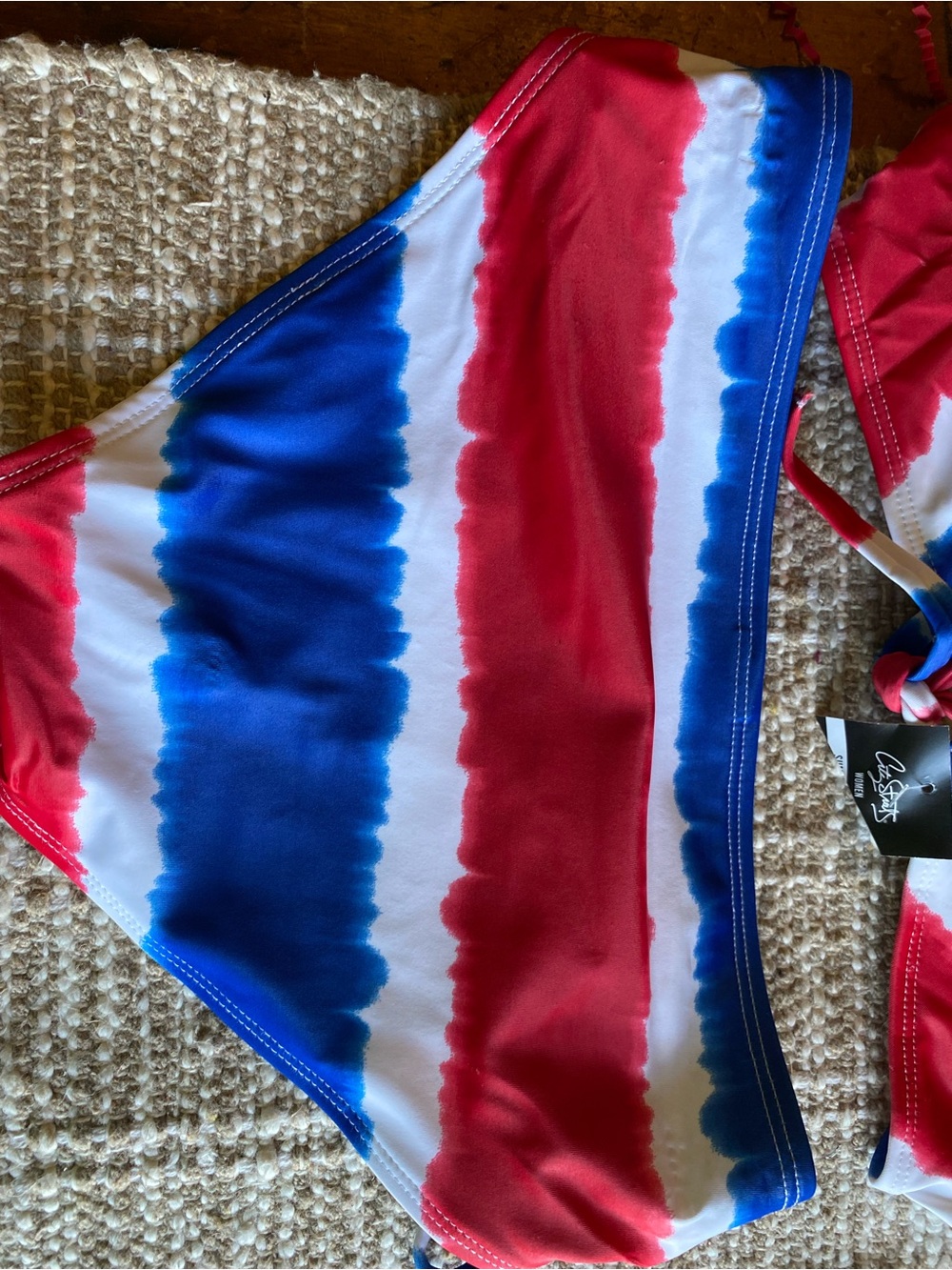 Red, White & Blue Tie-Dye Bikini Set - Picture 4 of 7